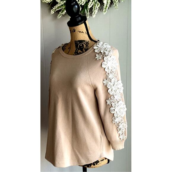 J.CREW Flower Sleeve Knitted Sweater Size S NWT, Retail $128 - Picture 2 of 9